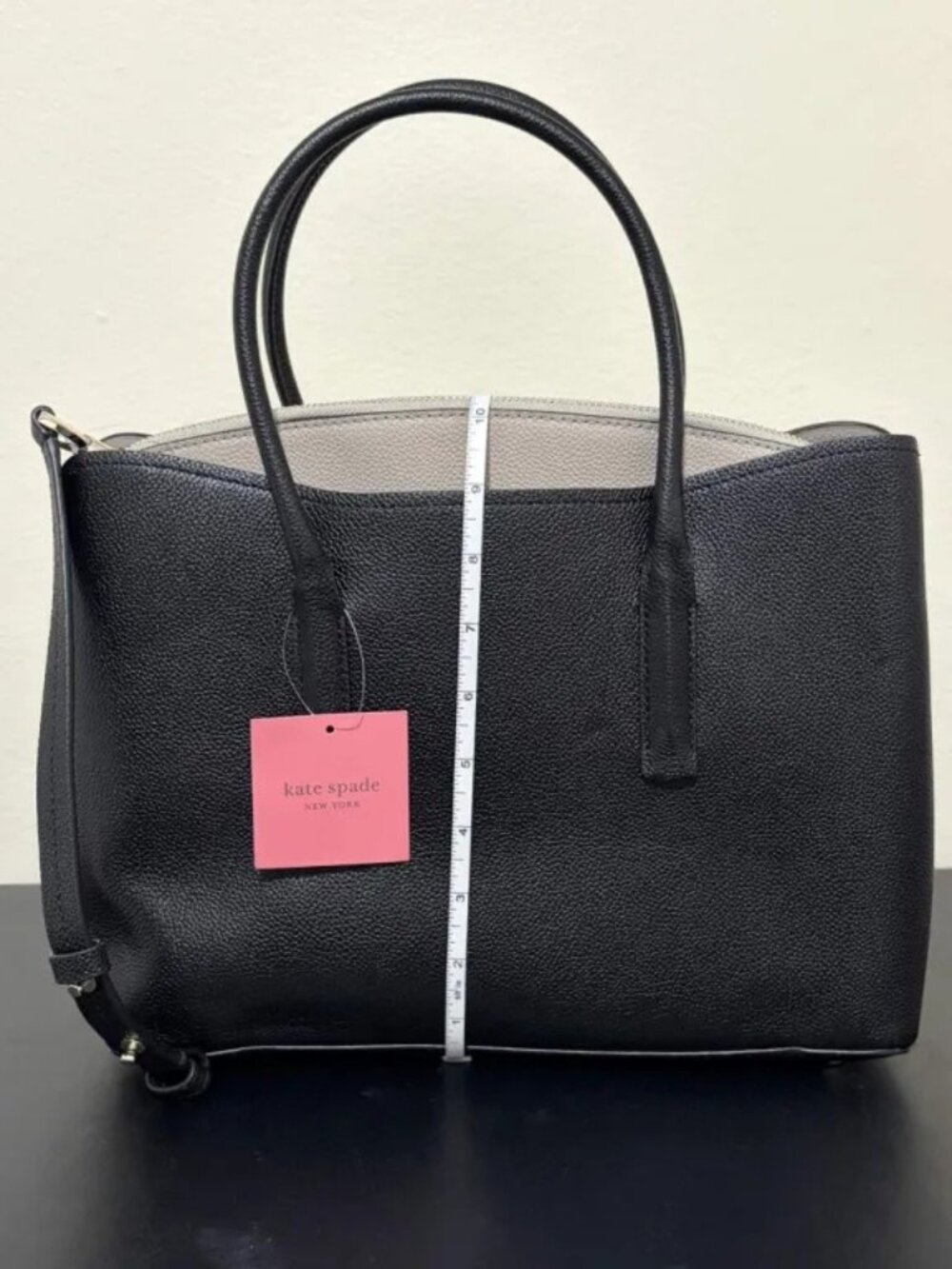 Kate Spade Margaux Two-toned Pebbled Leather Satchel with crossbody strap